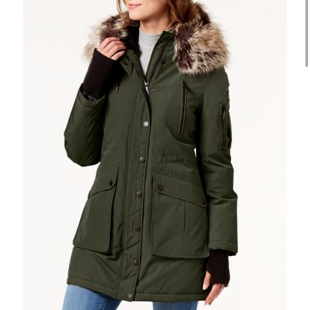 🥶winter coat parka w hood BSBGeneration M green🥶